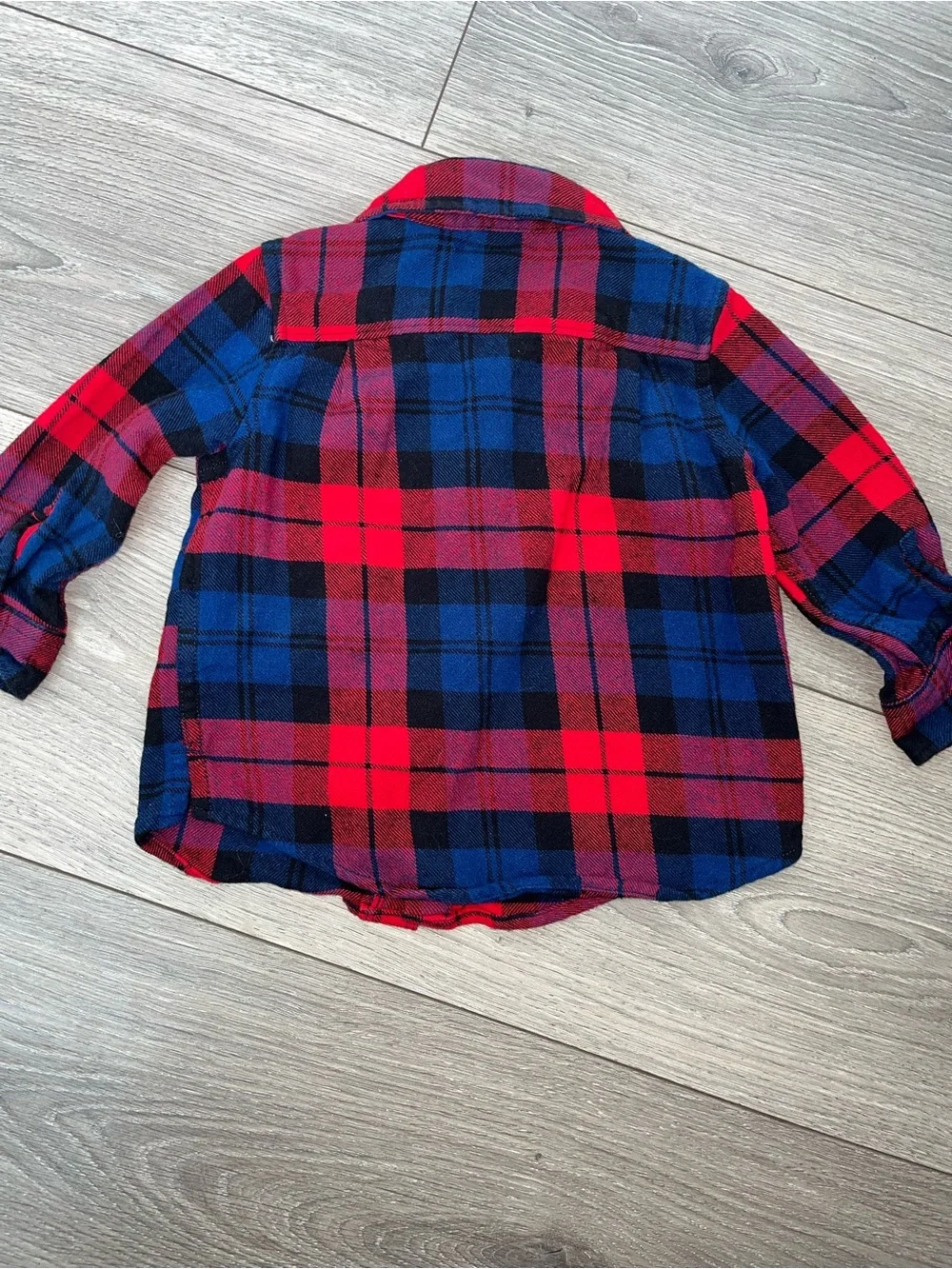 GAP Red and Navy Plaid Button-Down Shirt - Kids